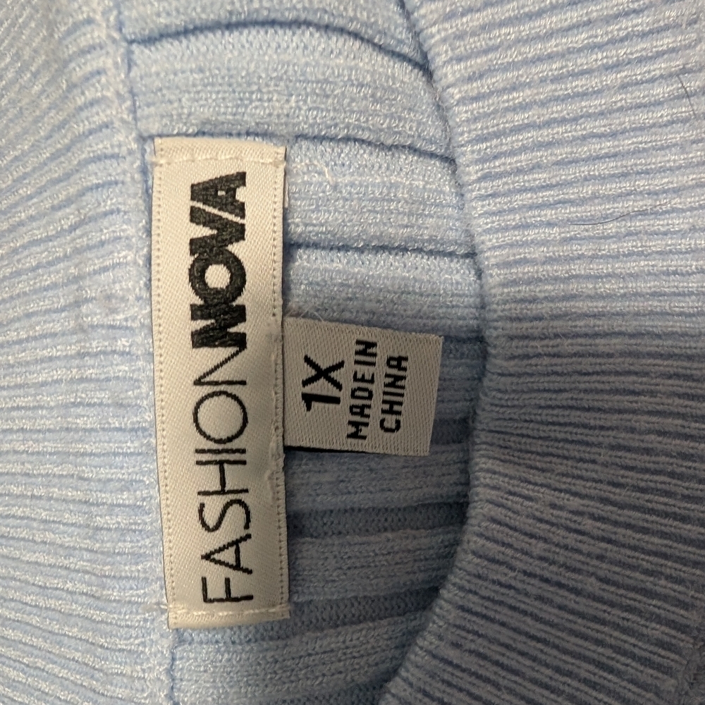 Fashion Nova Kaylie Sweater Maxi Dress - Light Blue Size 1X (EUC) - Picture 10 of 12